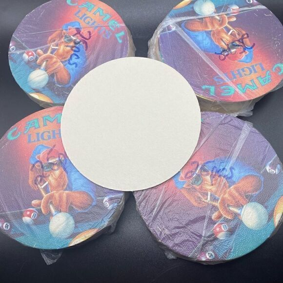 Vintage Camel Lights Joe Cool Pool Cardboard Coasters -100 pool table - Picture 6 of 6